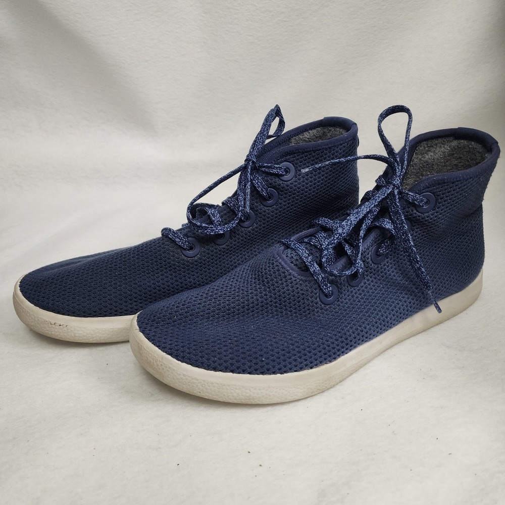 Allbirds Tree Toppers Mens US M12 Running Shoes Blue High Top Knit Sneakers